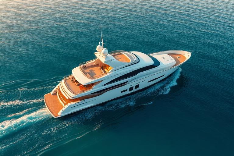 Motor yacht Altair VII at anchor